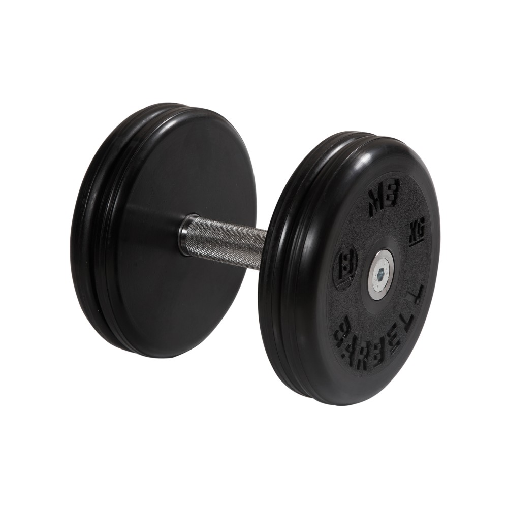 Гантель классик с вращающейся ручкой хром 18 кг MB Barbell MB-FdbEM-B18 1000_1000