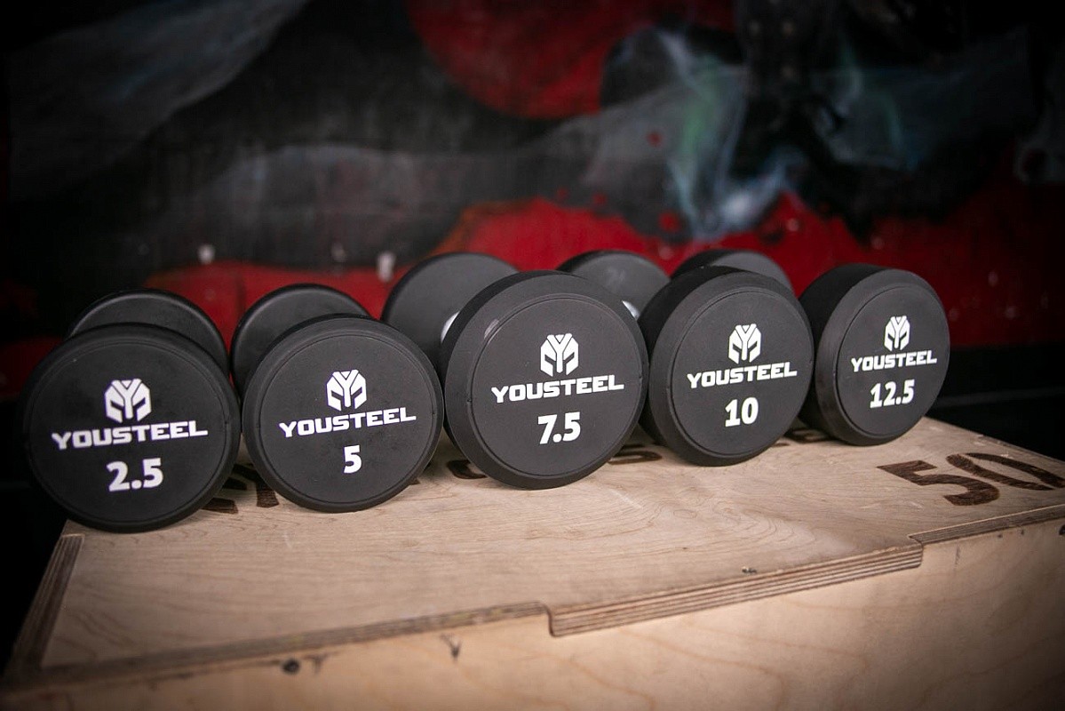 Гантель круглая PU-полиуретановая 42,5 кг YouSteel 1199_800