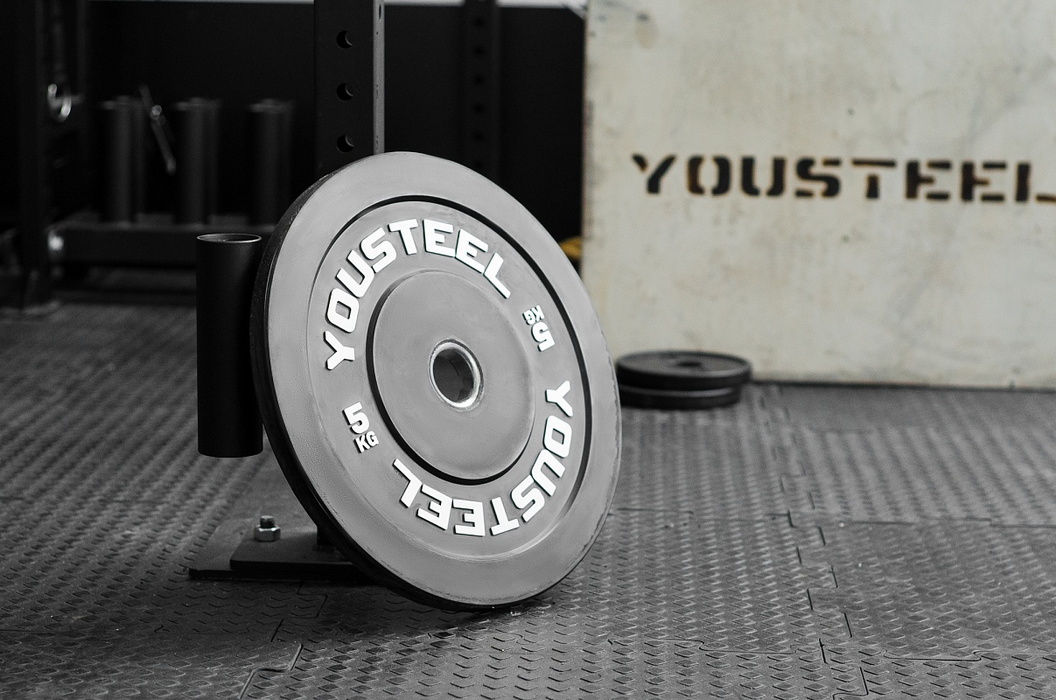 Диск каучуковый для штанги YouSteel тренировочный черный 10кг 1056_700