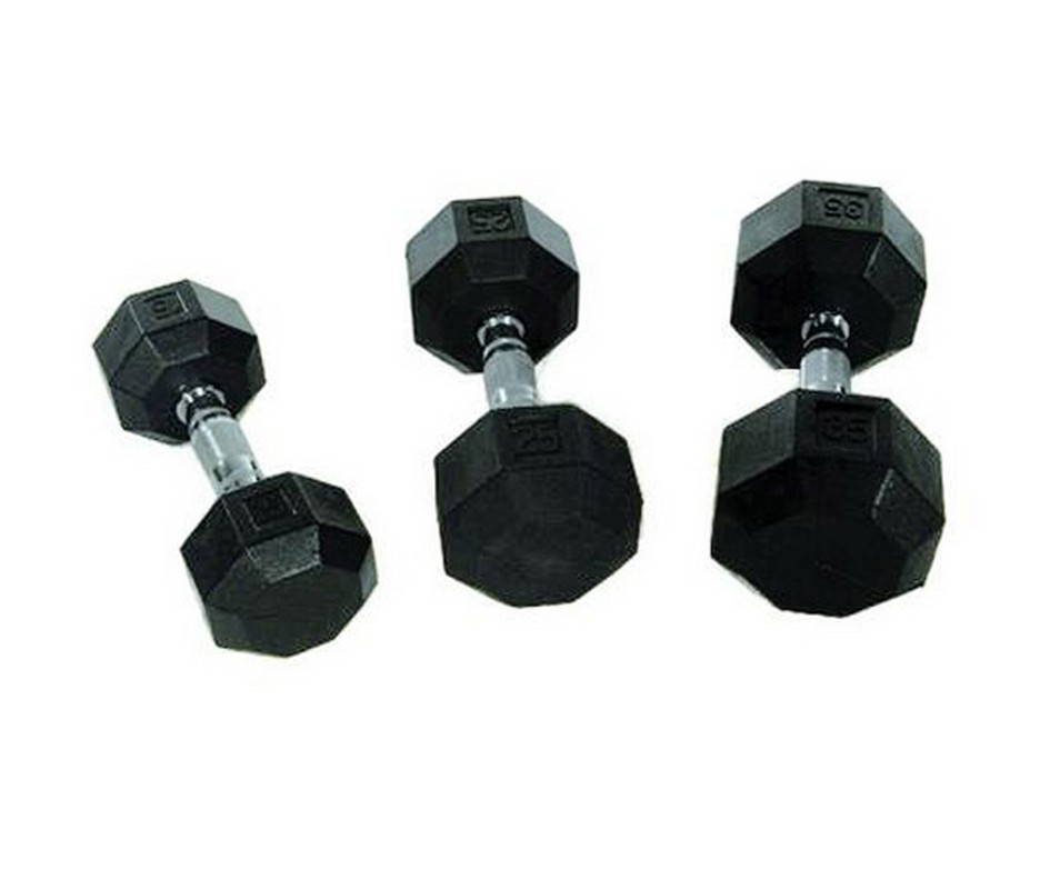 Гантель 10кг Perform Better Rubber Encased Hex Dumbbells 4137-10\BK-10-00 936_800