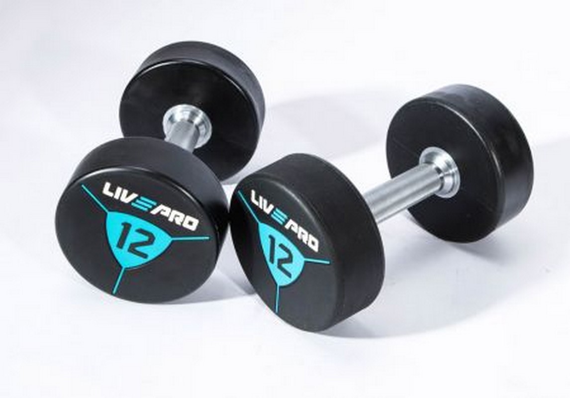 Гантели в уретане 30 кг Live Pro Premium Urethane Dumbbells LP8000-30 1146_800