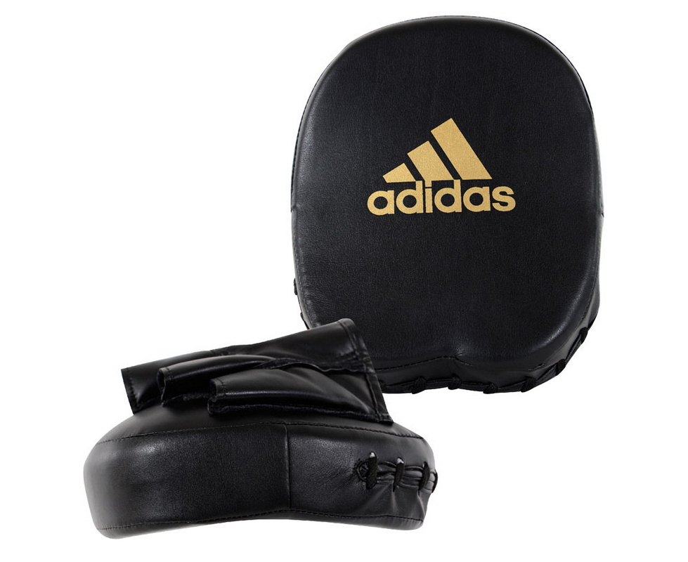 Лапы Adidas Short Focus Mitts черно-золотые adiMP02 979_800