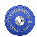 Диск PU 20кг YouSteel бампированный, полиуретановый, синий 120_120